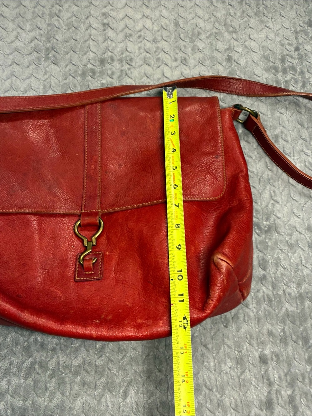 Ralph Lauren Red Leather Flap Shoulder Bag - Picture 6 of 9